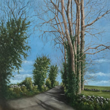 Load image into Gallery viewer, irish art, counrty roads, trees, oil painting, mary roberts artist