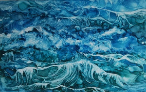 Sea, waves, painting, waw