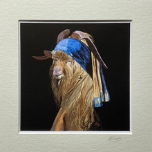 Load image into Gallery viewer, girl with the pearl earring, goat with the pearl earring, digital print, mary roberts, artist, co clare, co galway