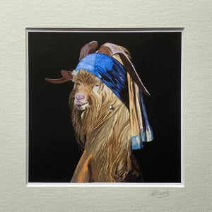 girl with the pearl earring, goat with the pearl earring, digital print, mary roberts, artist, co clare, co galway