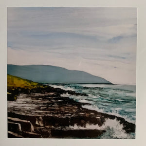 Greeting Card - Waves Crashing on The Flaggy Shore