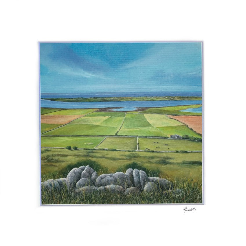 Abbey Hill Co Clare, The Burren, 40 shades of Green, Irish Art, Irish art Prints, Galway Bay