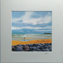 Load image into Gallery viewer, Painting of a beach scene with rocks, water, and sky.