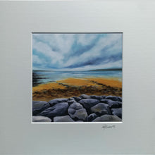 Load image into Gallery viewer, Artistic depiction of a coastal scene with rocks, water, and sky.