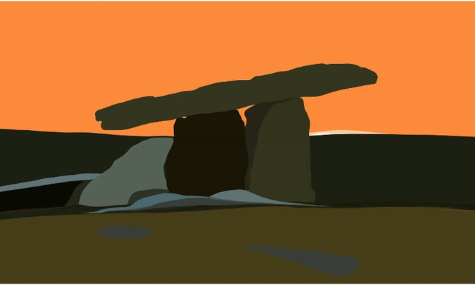 Poulnabrone, Dolman, Co Clare, digital art print, irish art, mary roberts artist