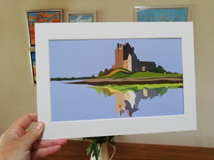 Dunguire Castle, Kinvara, Co Galway, digital print, digital art, mary roberts artist, irish, tourism, Ireland