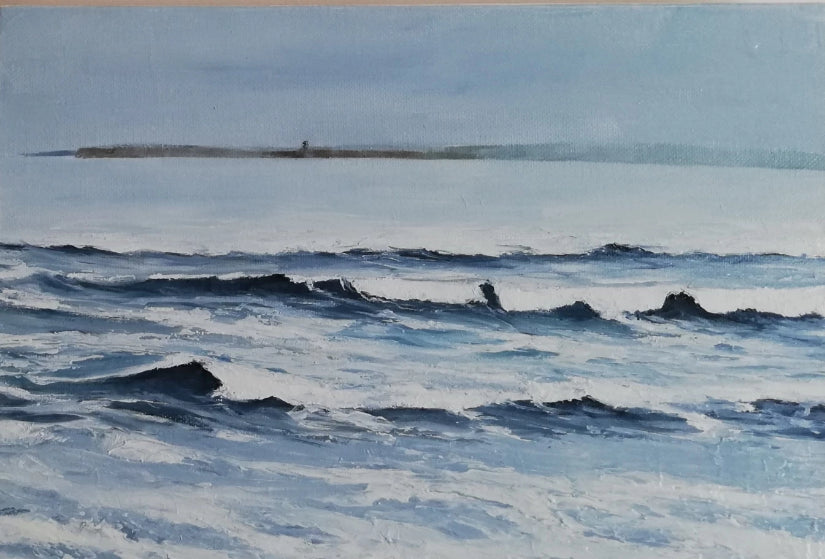 Original Irish Art, Oil on Canvas, Wild Atlantic Way, Lahinch, by the sea, waves