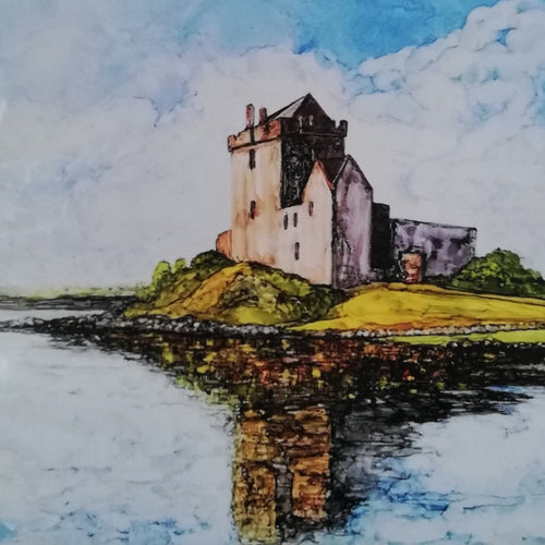 Dunguire Castle, Kinvara, Co Galway, archival print, ireland, irish tourism, Mary Roberts artist