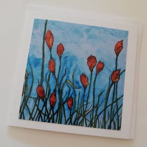 Greeting Card - Red Hot Pokers