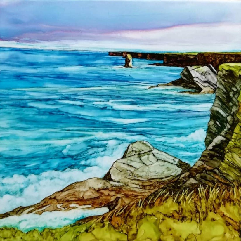 The Cliffs At Kilkee | 27cm x 27cm Framed | SOLD