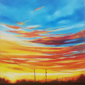 Morning sky, oil painting 