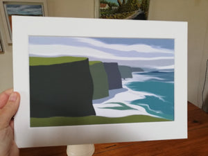 cliffs of moher, co clare, irish tourism, mary roberts, artist, digital print, irish art