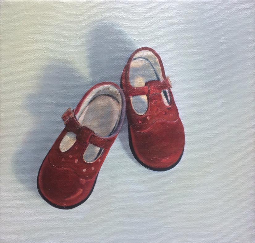 Original Irish Art, Oil on Canvas, Painting, First Shoes