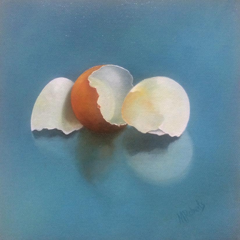 Original Irish Art, Oil on Canvas, Painting, Egg Shells