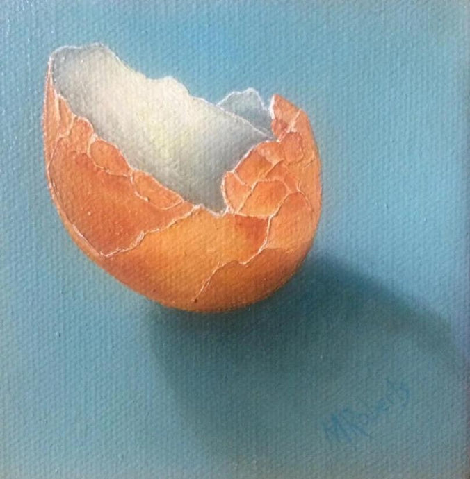 Original Irish Art,  Oil on Canvas, Egg Shells
