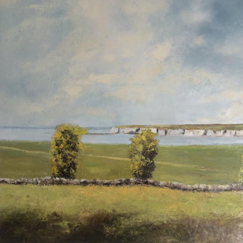 Original Irish Art, Oil on Canvas Painting, Flaggy Shore, Burren, Co Clare
