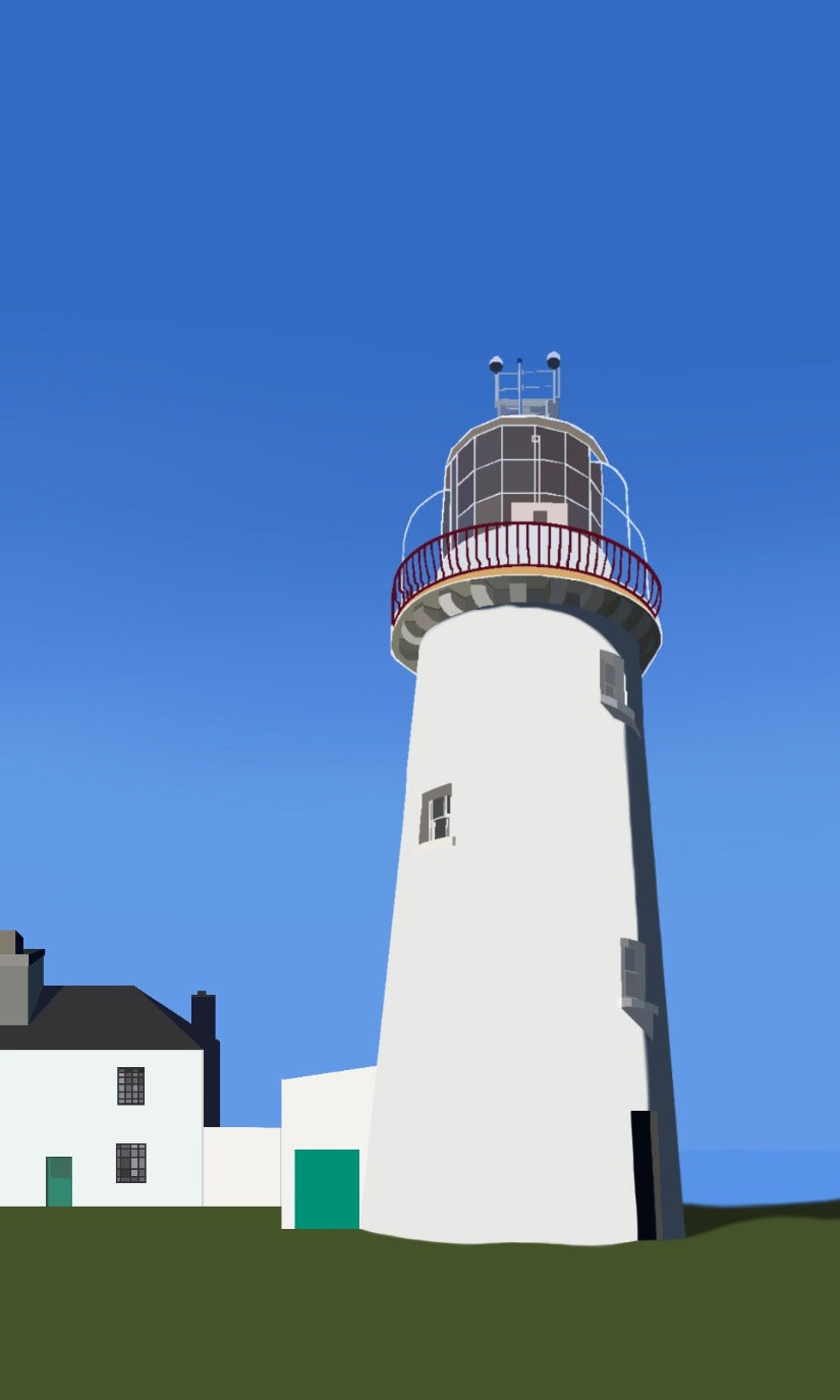 Loop Head Lighthouse, Poulnabrone, Dolman, Co Clare, digital art print, irish art, mary roberts artist