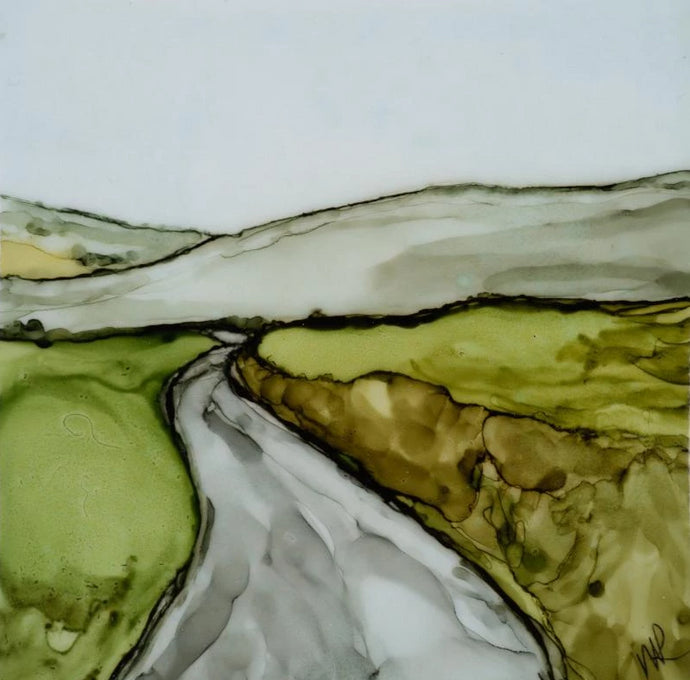Original Irish Artwork, Alcohol Ink Paintings, West of Ireland, Burren, Wild Atlantic Way, Irish Roads
