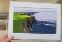 Load image into Gallery viewer, cliffs of moher, co clare, irish tourism, mary roberts, artist, digital print, irish art