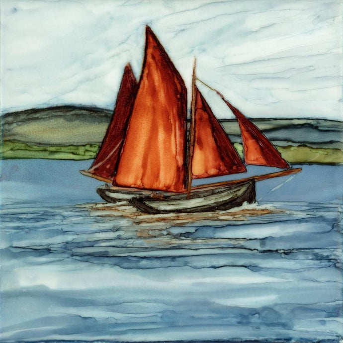 Irish Prints, Galway Hooker, Wild Atlantic Way, West Of Ireland, Galway boat, Kinvara